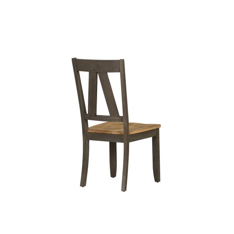 Liberty Furniture Lindsey Farm Splat Back Side Chair (RTA)-Set of 2 in Gray image number 4