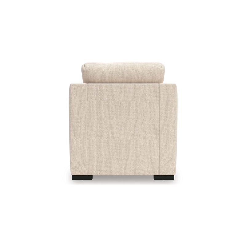 Jimy Sofa Armchair, Flared Arms and Reversible Cushions, Ivory Polyester image number 3