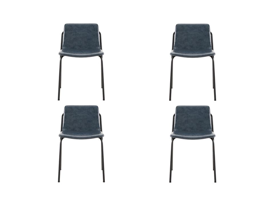Modern PU Leather Metal Dining Chair, Set of 4