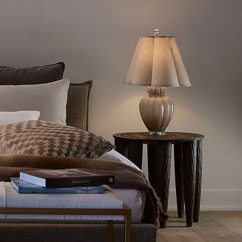 Agnes Glass Table Lamp-Taupe