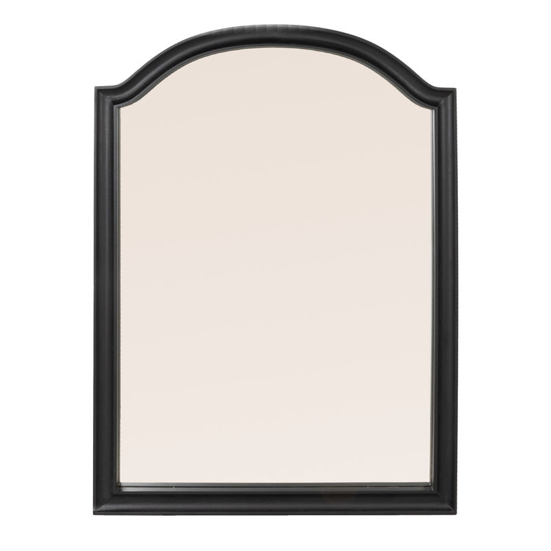 Arched Mango Wood Wall Mirror, Black image number 3