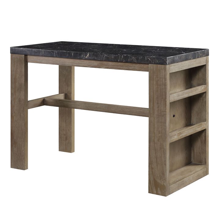 Charnell Counter Height Table  in Marble & Oak Finish DN00551