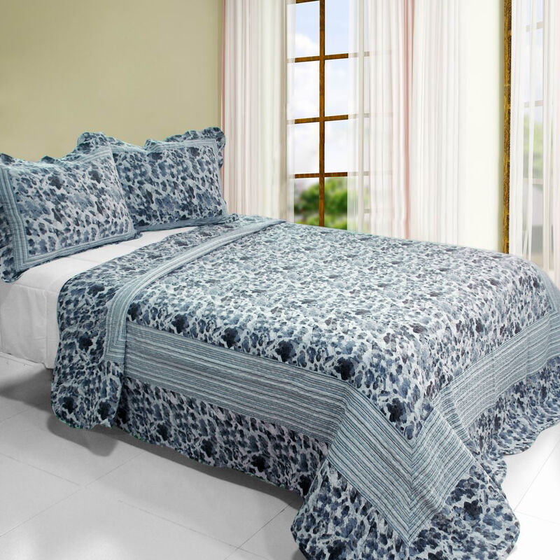 Cotton Vermicelli Quilted Printed Quilt Set 3-Piece with Pillow Shams image number 0