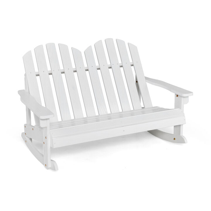 2 Person Adirondack Rocking Chair with Slatted seat