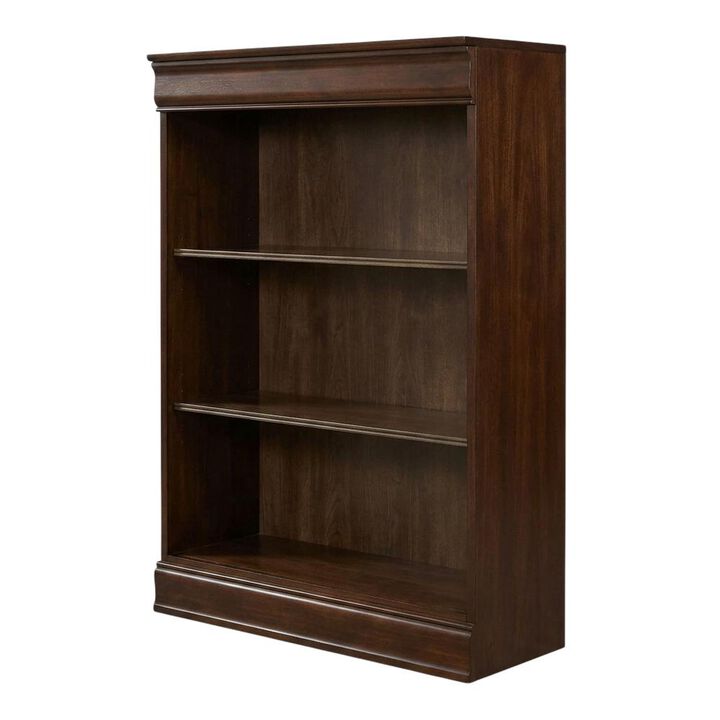 Liberty Furniture Stepped Bookcase Wall Home Office 4 PcSet Adjustable Shelves - Cognac Wood Frame