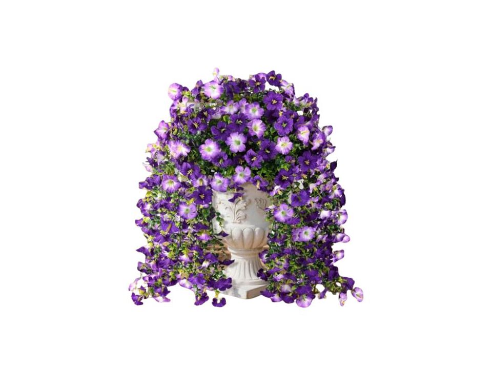 Artificial Fake Flowers Plants Outdoor Spring Summer Decor 2 Pack Faux Silk UV
