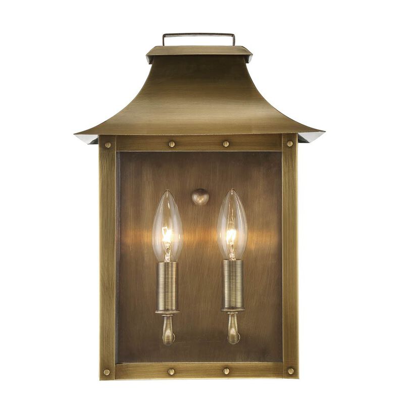 Hivvago Manchester 2-Light Aged Brass Pocket Wall Light
