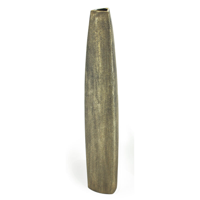 HomeRoots 47" Gold Tapered Ceramic Floor Vase image number 0