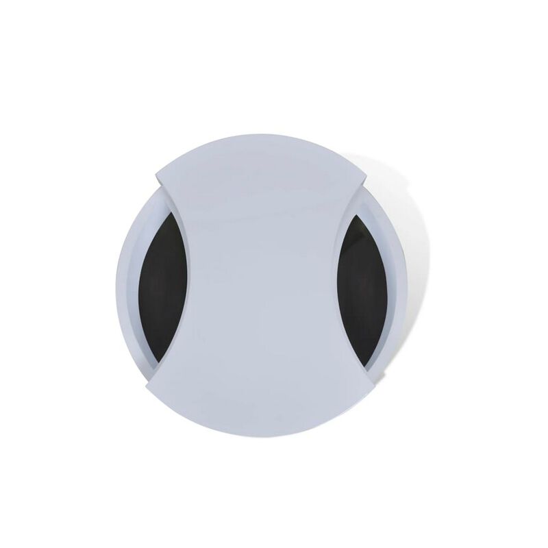 Coffee Table, Contemporary Rotating Storage Design, 32 Inch White