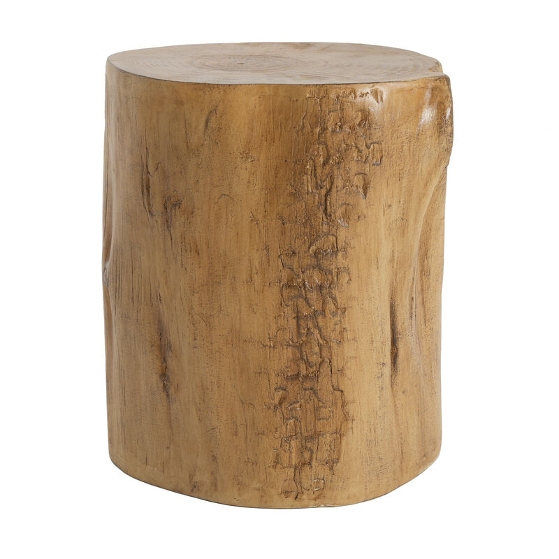 Christopher Knight Home Tyvon Outdoor Handcrafted Wood Stump Design Lightweight Concrete Side Table