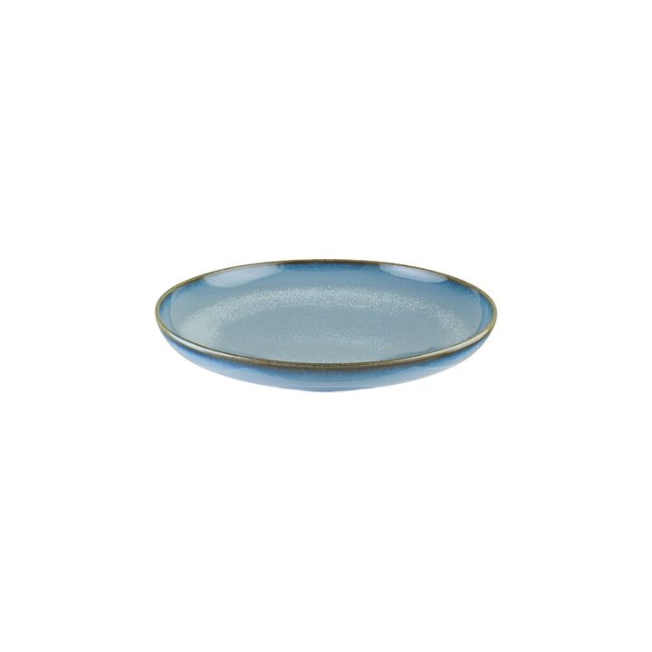 Sky dia.10.75" h:2.25" Round Blue Porcelain Deep Plate
