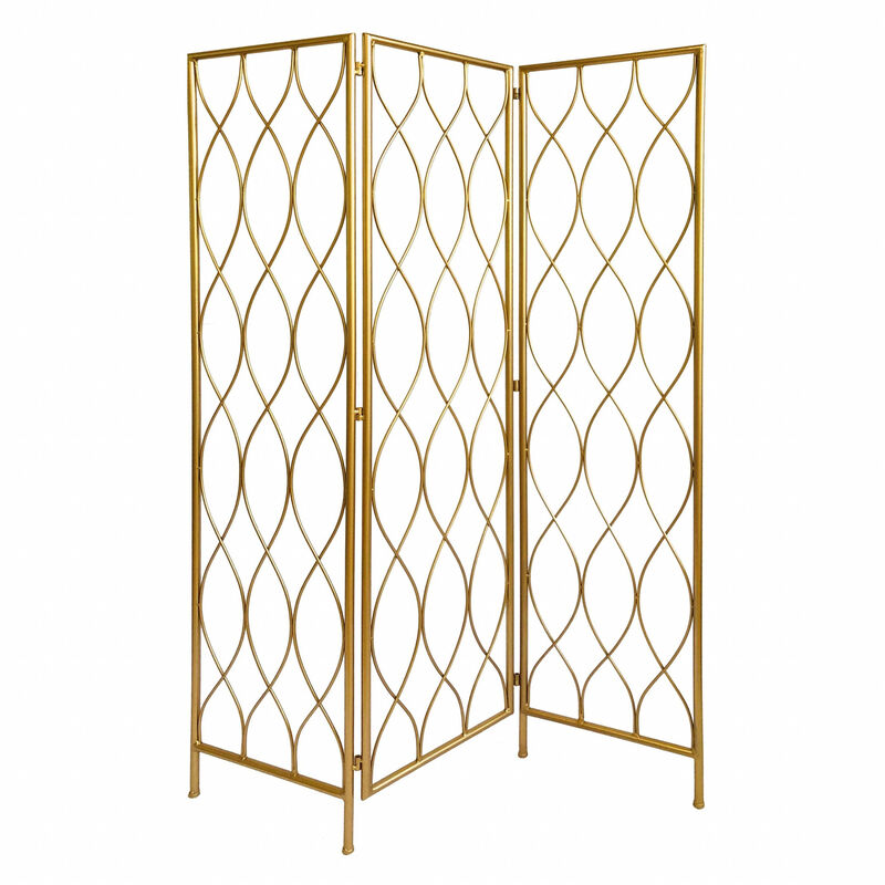 Sturdy Iron Folding 3-Panel Screen for Indoor/Outdoor Use