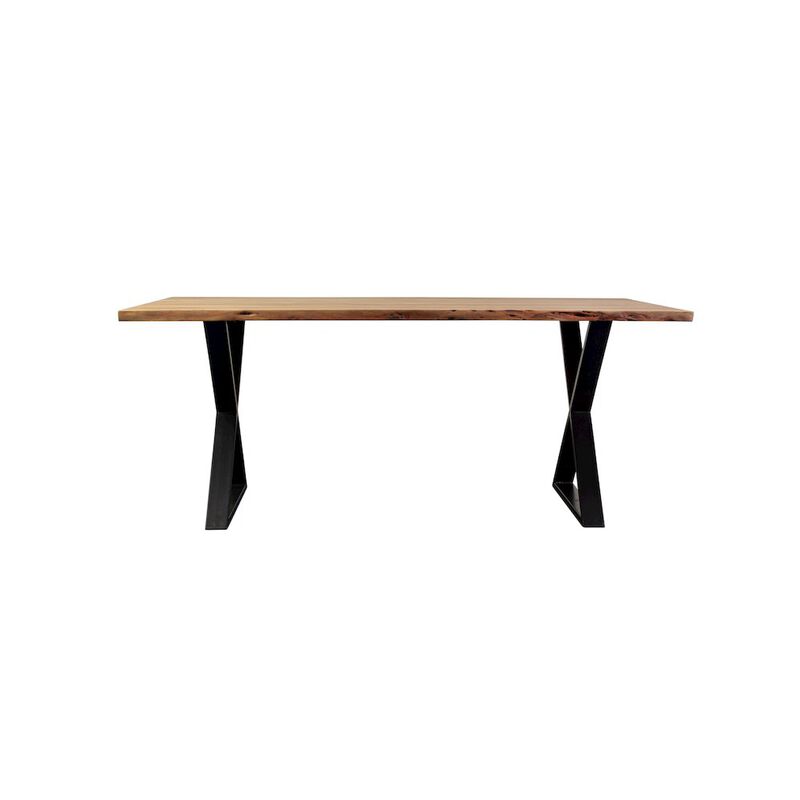 Porter Designs Manzanita Live Edge Solid Acacia Wood Dining Table, Natural