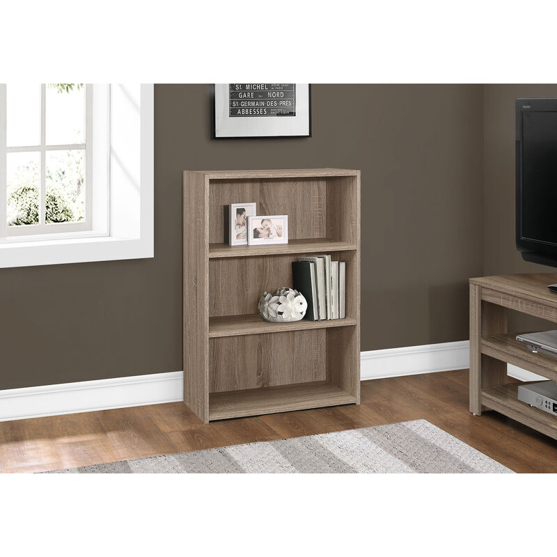 Monarch Specialties I 7477 Bookshelf, Bookcase, 4 Tier, 36"H, Office, Bedroom, Laminate, Brown, Transitional image number 2