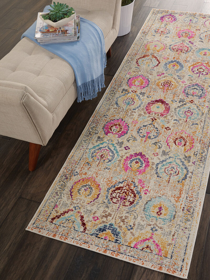 Vintage Kashan VKA04 Ivory/Multicolor 2' x 6' Rug