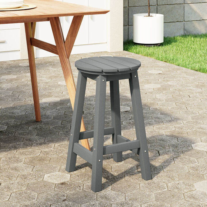 WestinTrends 24" HDPE Outdoor Patio Round Counter Height Bar Stool