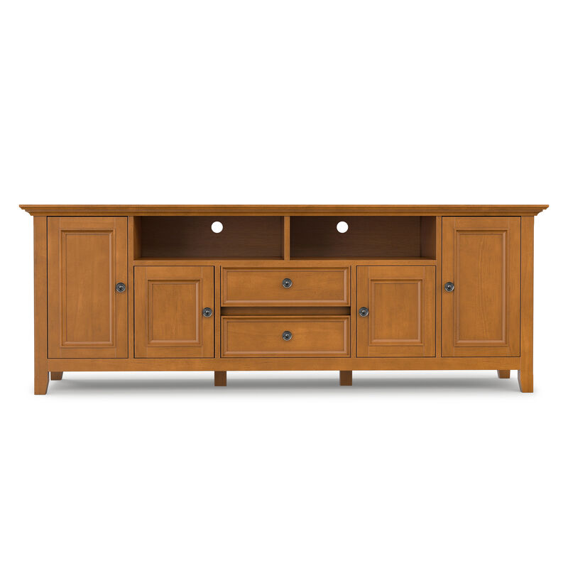 Amherst 72 inch Wide Solid Wood Transitional TV Stand in Light Golden Brown image number 2