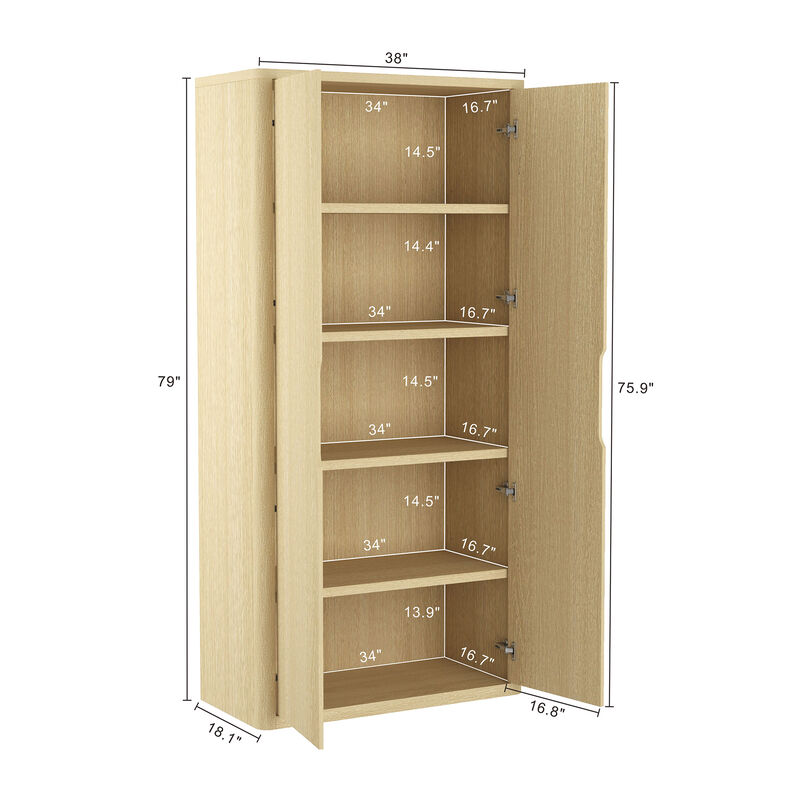 Rivington Neutral Bookcase Cabinet (Set of 2)