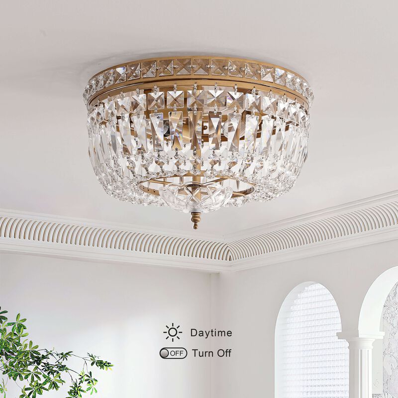 Elara Crystal Basket Flush Mount Chandelier image number 9