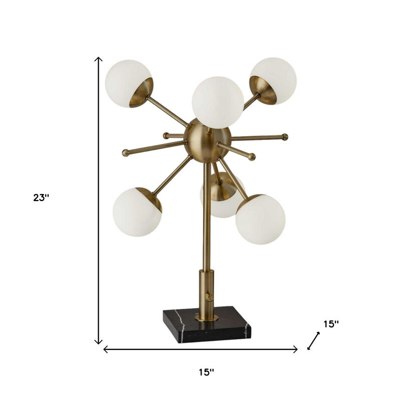 HomeRoots 23" Black Metal Six Light Standard Table Lamp image number 4