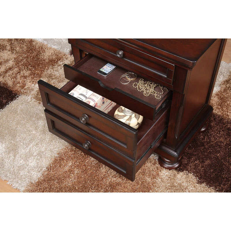 Streamdale Classic Nightstand, Brown Finish, Birch Veneer image number 1