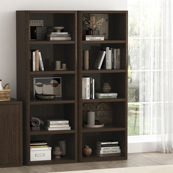 Rivington Brown Open Bookcase (Set of 2)