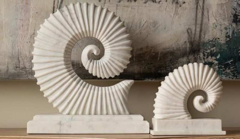 Ocean Memories Large Fossil Dhrangadhra Marble Sculpture image number 2