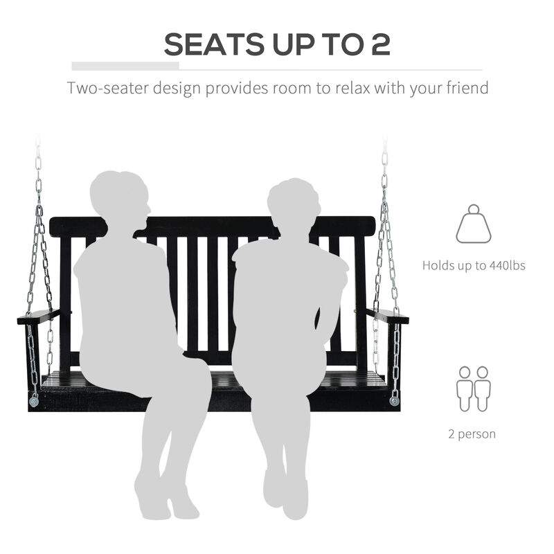 Hivvago Outdoor 2-Person Patio Porch Swing image number 4