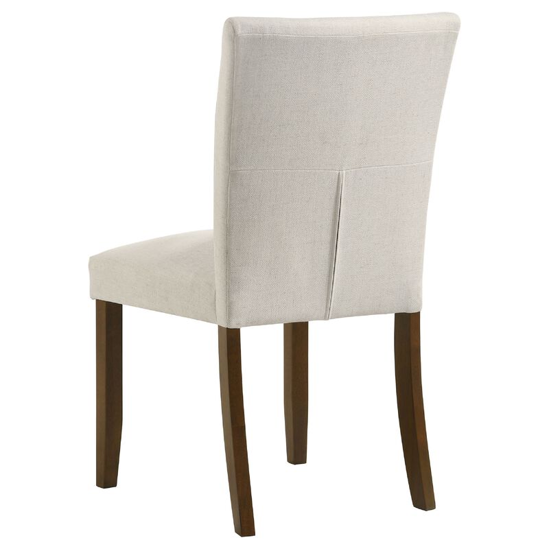 Cana Dining Side Chair Set of 2, Beige Upholstered Parsons Style, Hardwood Frame image number 5