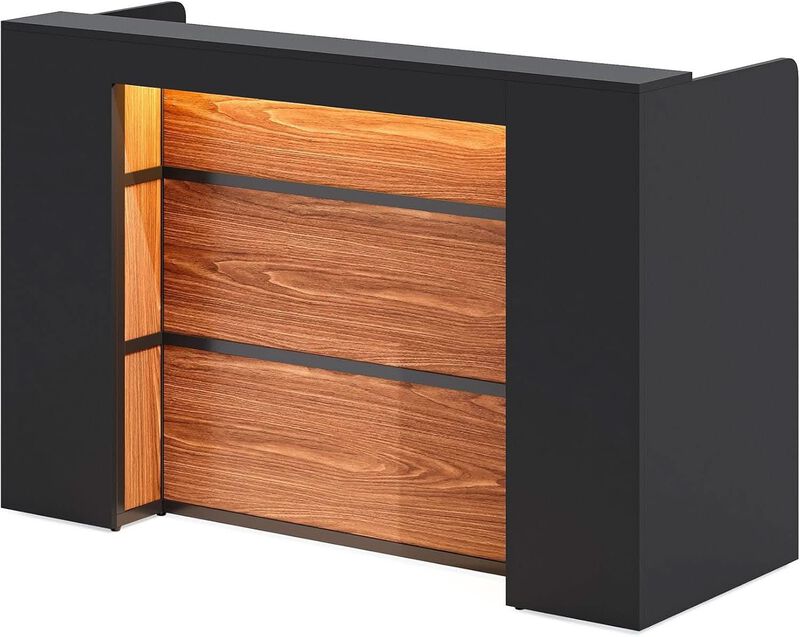 ShipItFurniture 63-Inch Reception Desk Black and Brown image number 0
