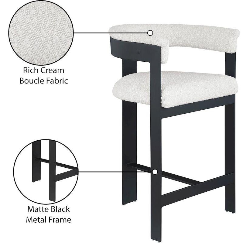Meridian Furniture Romeo Vegan Leather Counter Stool, Set of 2