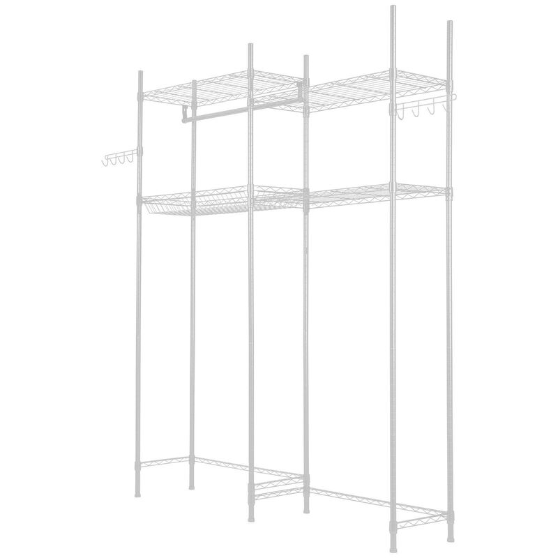 Laundry Room Storage Rack Over Washer Dryer with Hanging Rod and Hooks image number 9