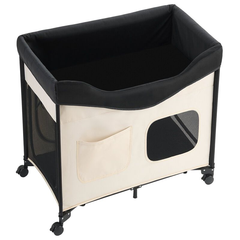Large Elevated Foldable Dog & Cat Bed, Raised Pet Cot with Wheels & Storage Bags image number 7