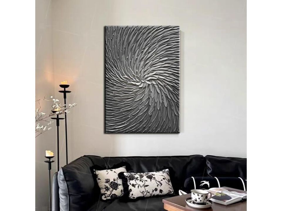 3D Abstract Oil Painting Wall Art Modern Textured Canvas Decor for Living Room