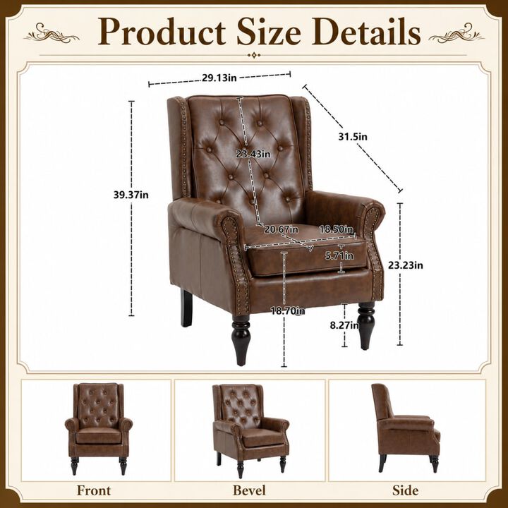 GOODSILO Modern Wood Frame Upholstered Armchair Comfortable Accent Lounge Chair for Living Room Bedroom Small Space Use
