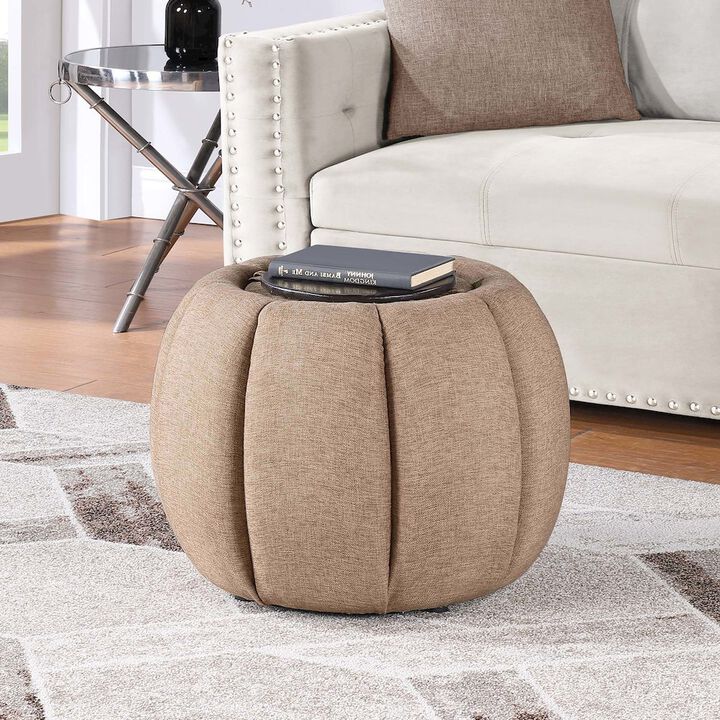 Convenience Concepts Designs4Comfort Daisy Storage Ottoman with Reversible Tray Lid
