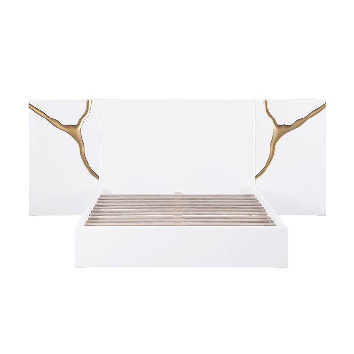 Lacquered High Gloss Queen Bed Frame