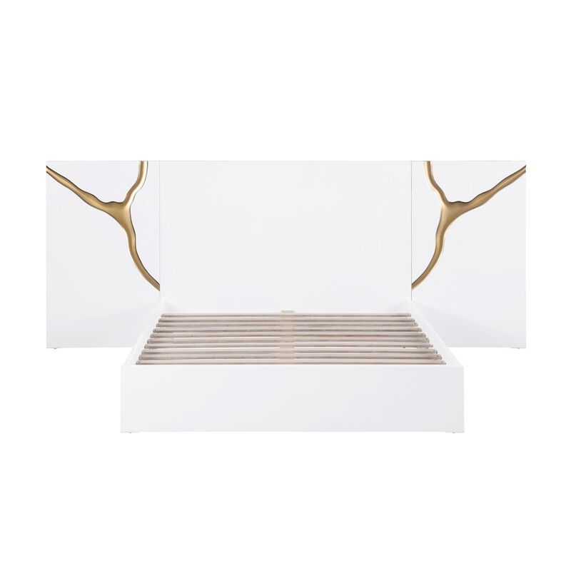 Lacquered High Gloss Queen Bed Frame image number 1