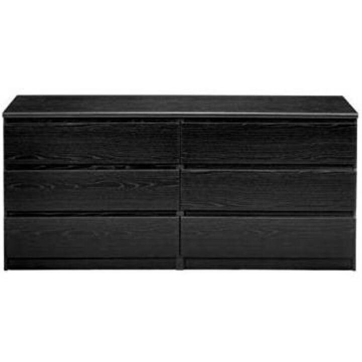Modern 6 Drawer Double Dresser for Bedroom Storage and Clothes Organization