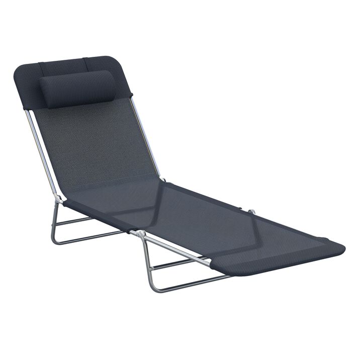 Hivvago Outdoor Reclining Lounge Chairs with Pillow & Steel Frame