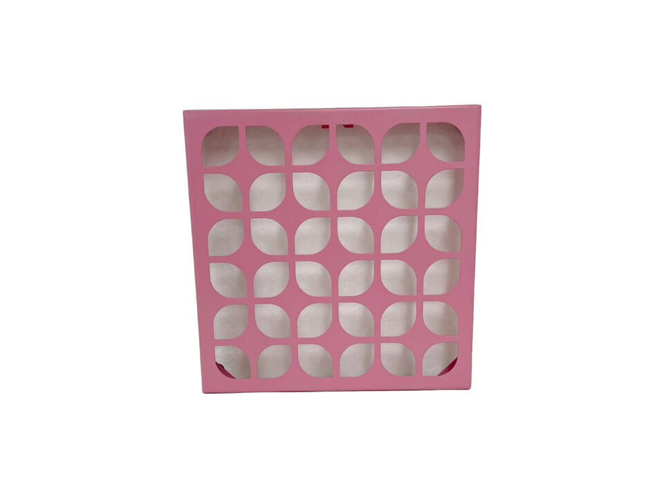Breeze Block Metal Wall Tile: 7' x 7 ' Pink