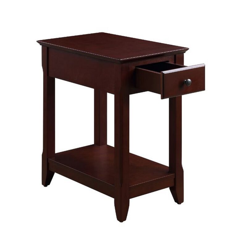 Accent Table with 1 Drawer and Bottom Shelf, Brown