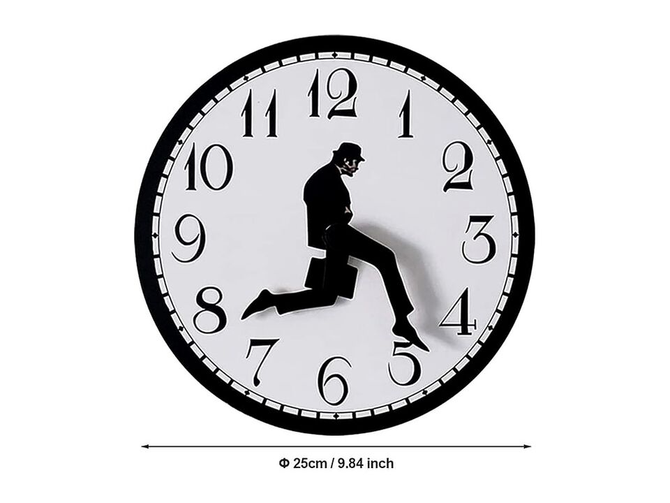 Ministry Silly Walks Interesting Wall Clock Black Living Room Decor