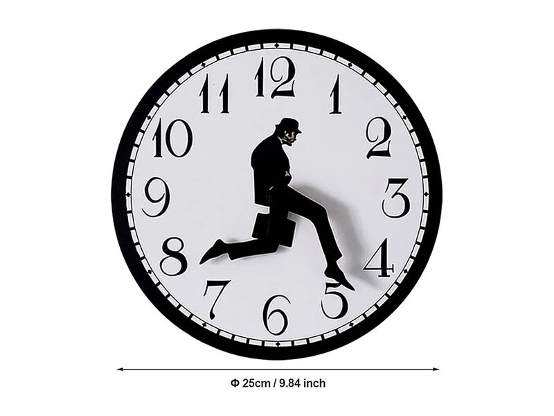 Ministry Silly Walks Interesting Wall Clock Black Living Room Decor image number 1