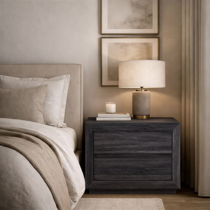 Soren 32" 2-Drawer Nightstand in Gray