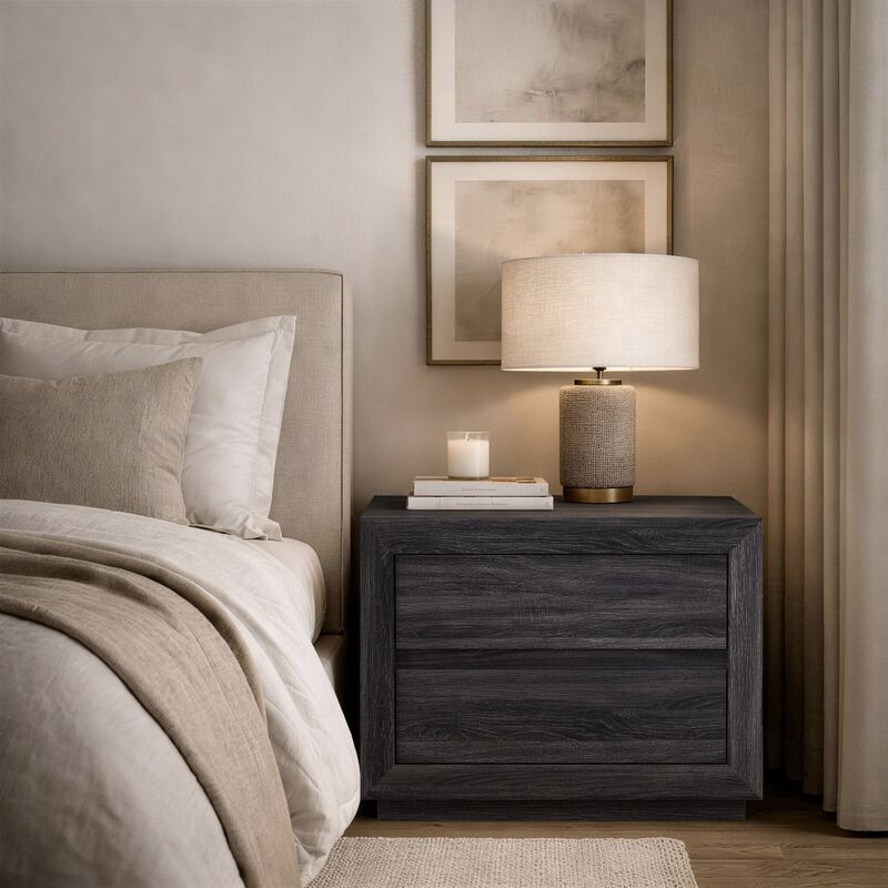 Soren 32" 2-Drawer Nightstand in Gray image number 1