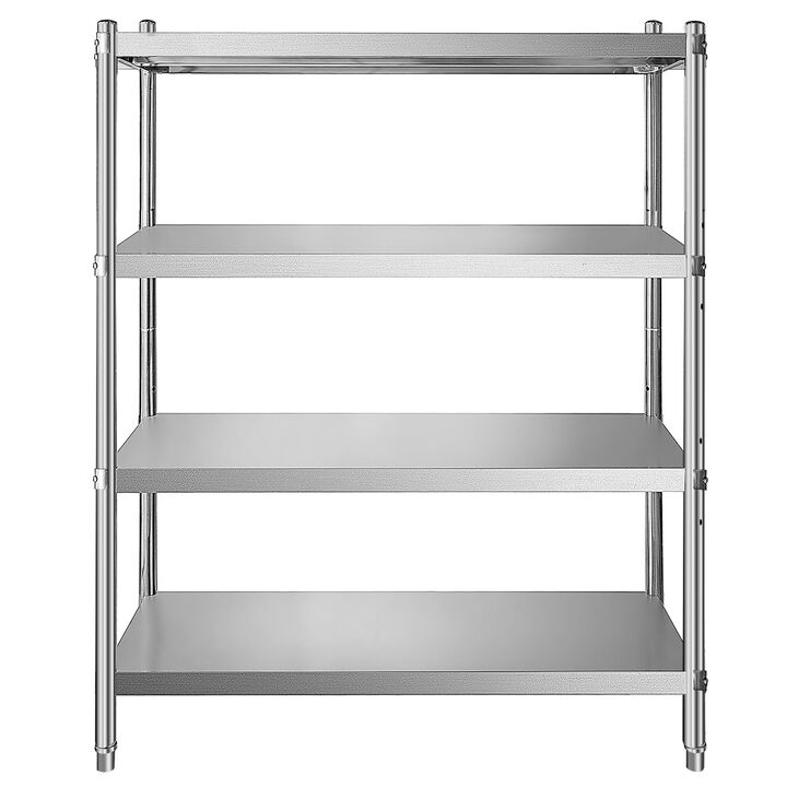 4 Tier Stainless Steel Shelving Unit, Adjustable Heavy Duty Storage Rack for Kitchen and Garage