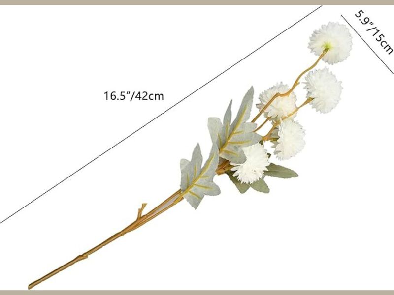 Ivory Artificial Chrysanthemum Flower Stems Wedding Centerpiece Decor image number 2