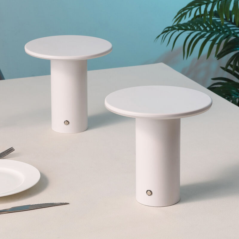 Gio 7.5" Modern Minimalist Column Rechargeable/Cordless Dimmable Integrated LED Table Lamp with Touch Sensor