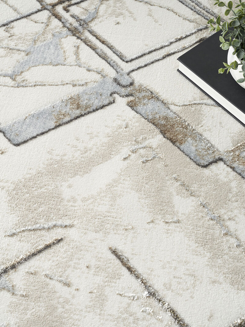 Glitz GLZ02 Ivory/Gray 5'3" x 7'3" Rug